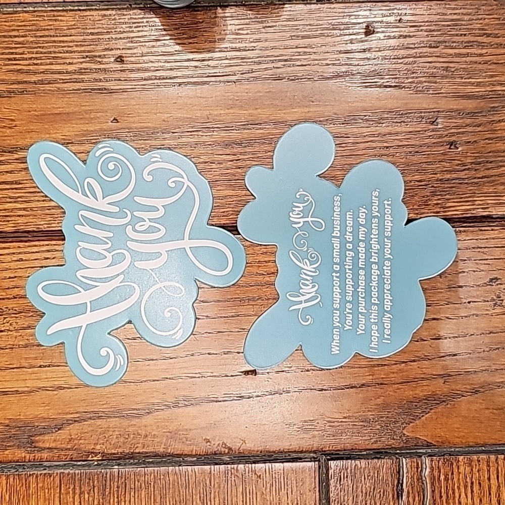 Thank you splat card, thanking a customer for their order